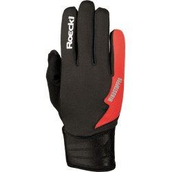 гоночные перчатки Roeckl LL Lomma Windstopper чёрные с красным